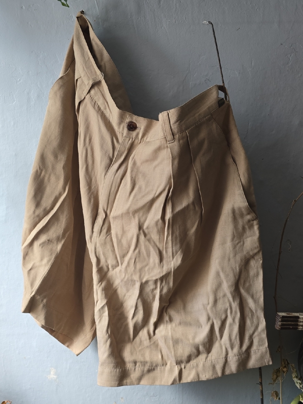 Kahala Silk Cotton Blend Trouser Shorts Tan Mens Sz 40